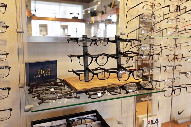 Eyeglasses display at the clinic